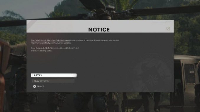 BOCW servers down